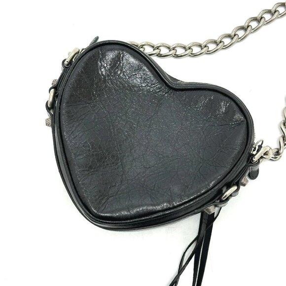 BALENCIAGA 722781 Luca Goal Heart Chain Bag Crossbody Shoulder Bag - Picture 10 of 14